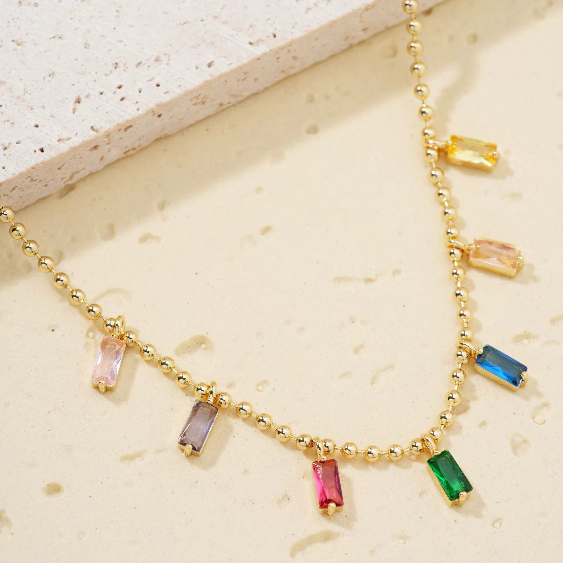 Necklace Stainless Steel Copper Geometric Electroplating Sweet Style - Image 3