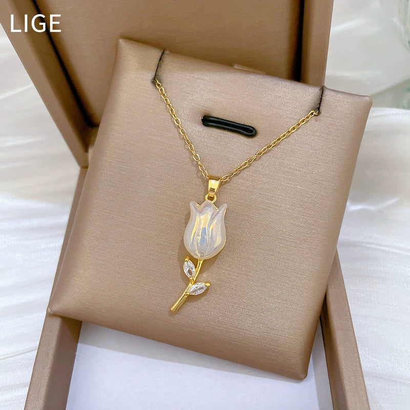 Necklace Stainless Steel Copper Geometric Light Luxury Style - Image 3