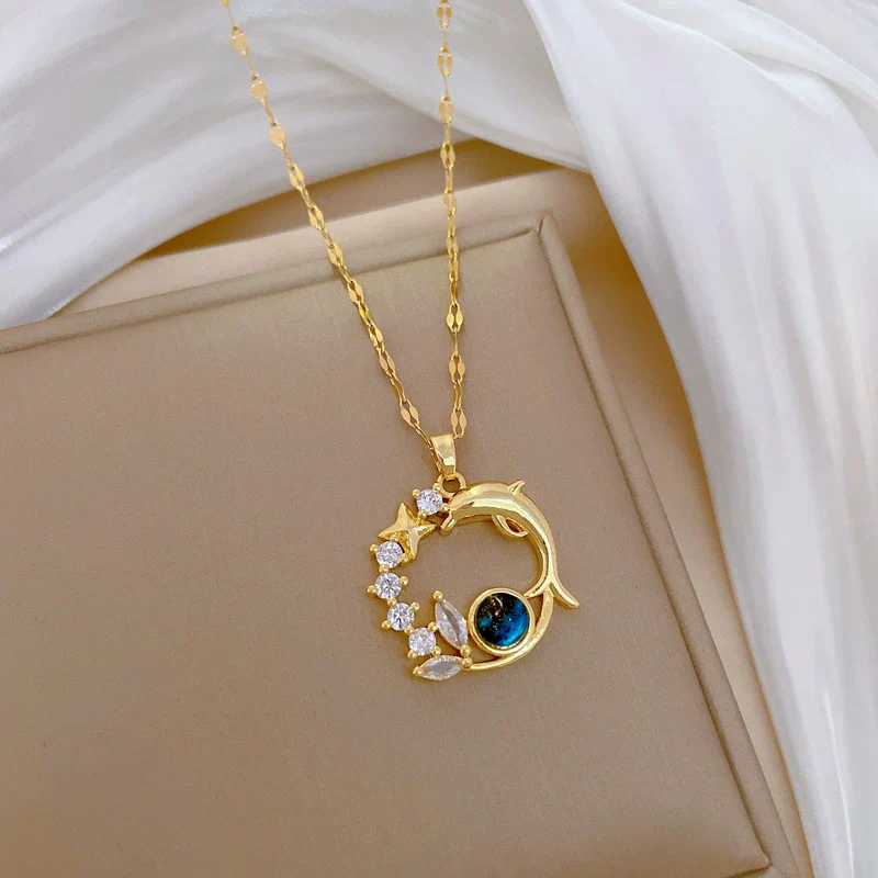 Necklace Stainless Steel Copper Geometric Light Luxury Style - Image 3
