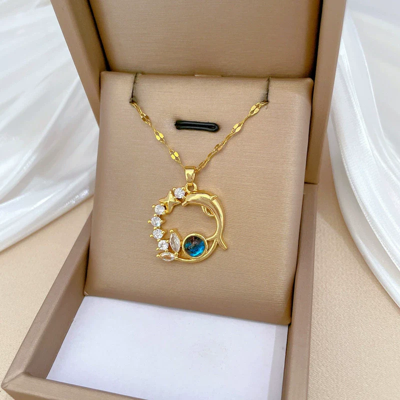 Necklace Stainless Steel Copper Geometric Light Luxury Style - Image 4