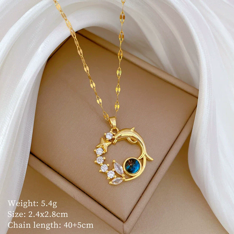 Necklace Stainless Steel Copper Geometric Light Luxury Style - Image 6