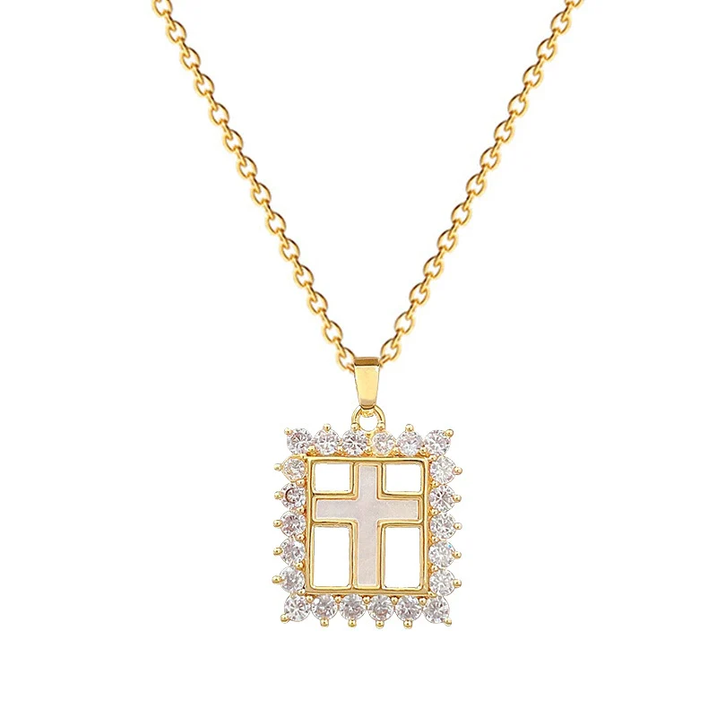 Necklace Stainless Steel Copper Geometric Square Cross Light Luxury Elegant Gorgeous Cartoon Minimalist Unisex - Image 5