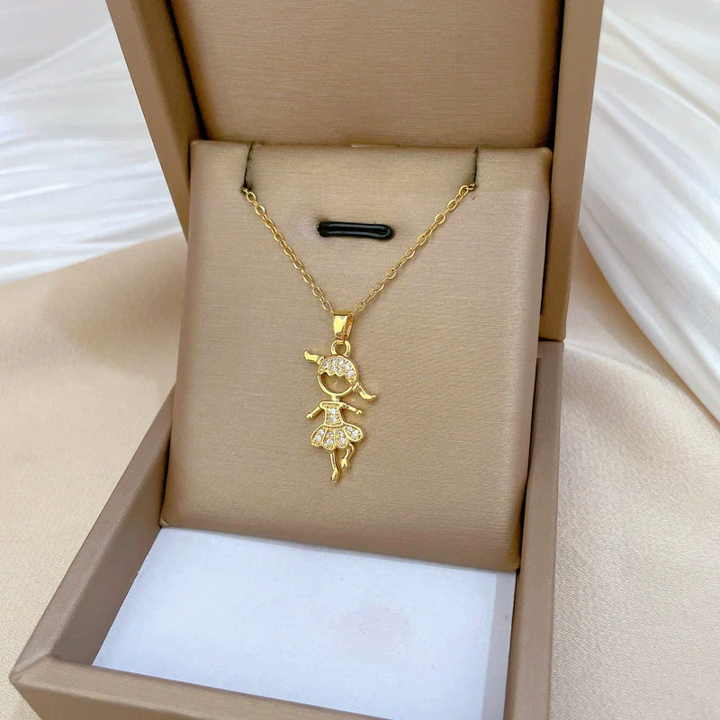 Necklace Stainless Steel Copper Geometric Style Women's Unisex Titanium Steel Chain - Image 4