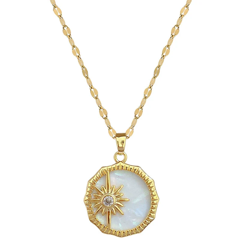 Necklace Stainless Steel Copper Geometric Titanium Steel Chain - Image 5