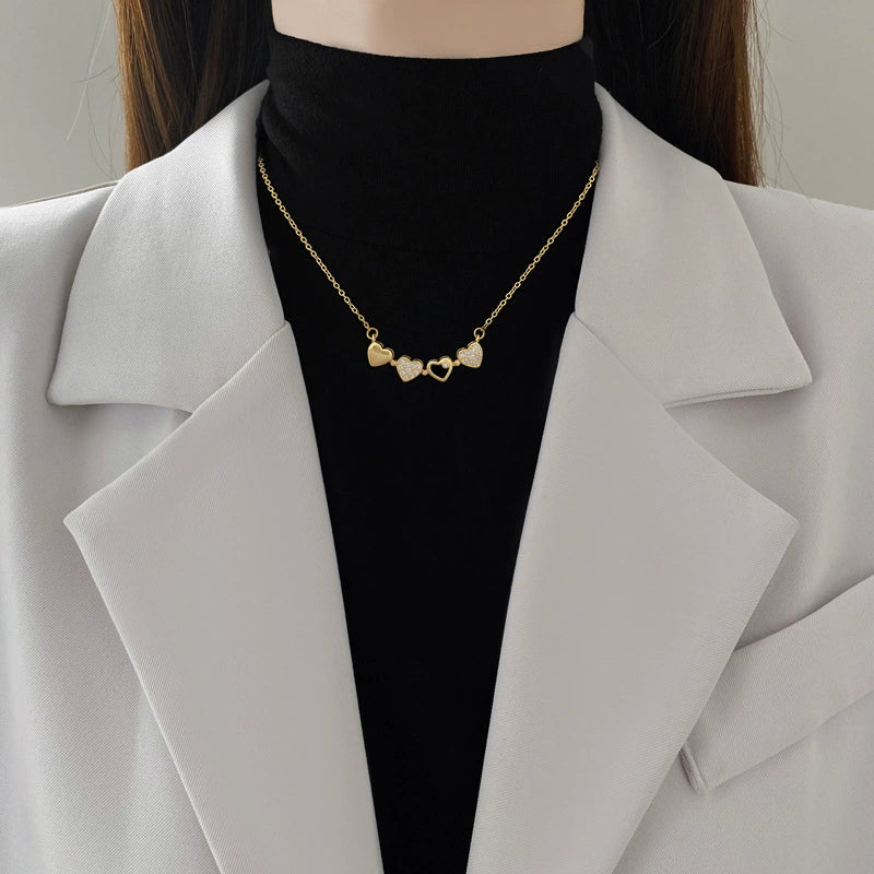 Necklace Stainless Steel Copper Heart Fourleaf Flower Animal Zodiac Cartoon Style - Image 2