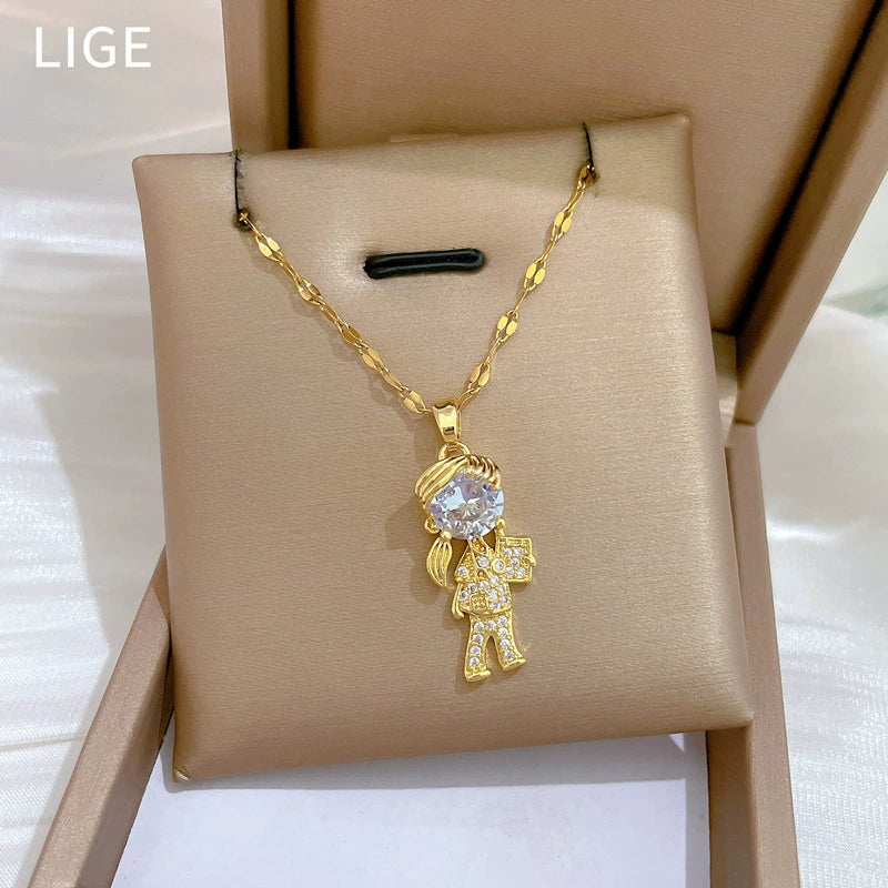 Necklace Stainless Steel Geometric Copper Light Luxury Allmatch - Image 3