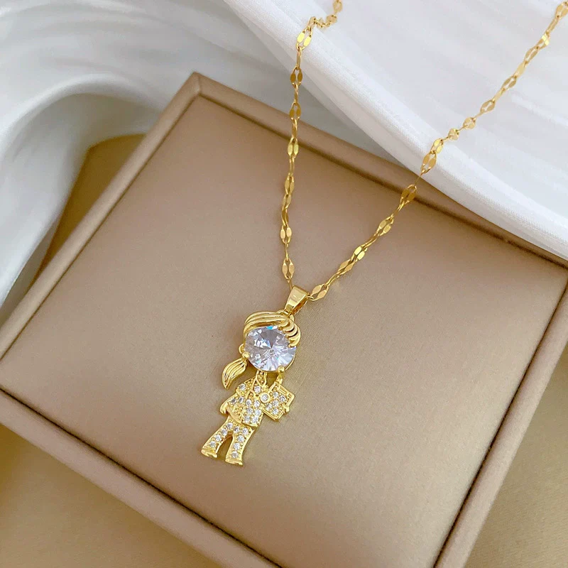 Necklace Stainless Steel Geometric Copper Light Luxury Allmatch - Image 4