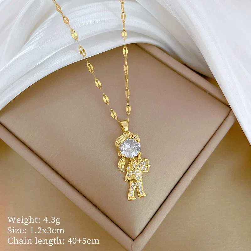 Necklace Stainless Steel Geometric Copper Light Luxury Allmatch - Image 6