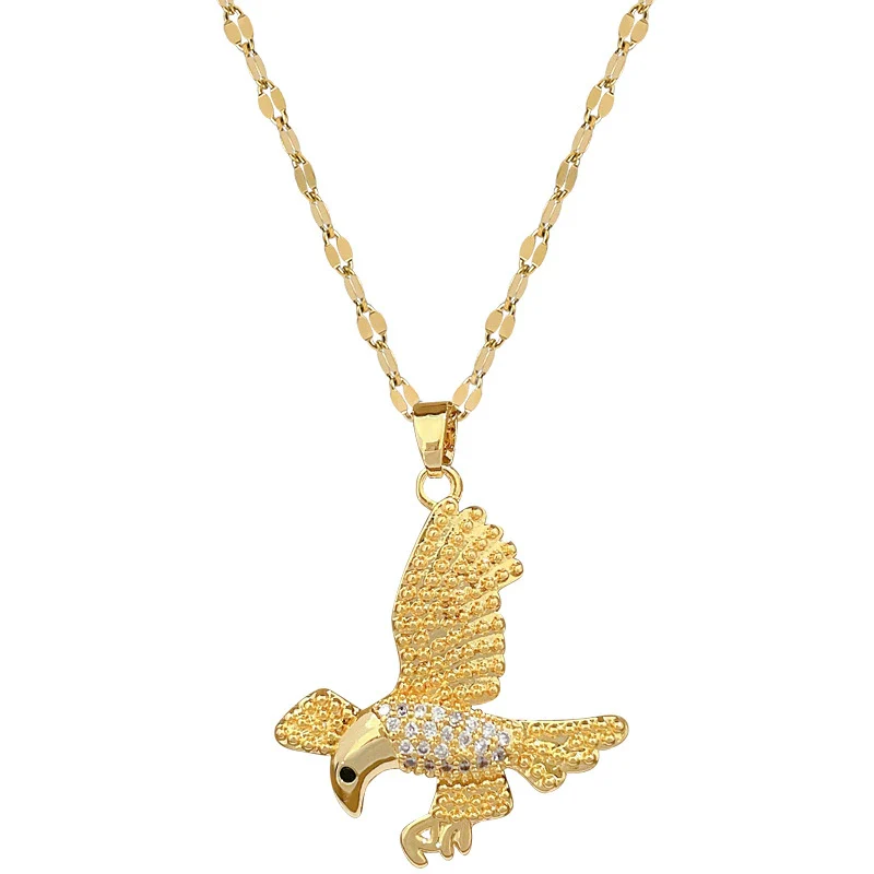 Necklace Stainless Steel Geometric Titanium Steel Eagle Dive Light Luxury Gorgeous Diamond Unisex - Image 5