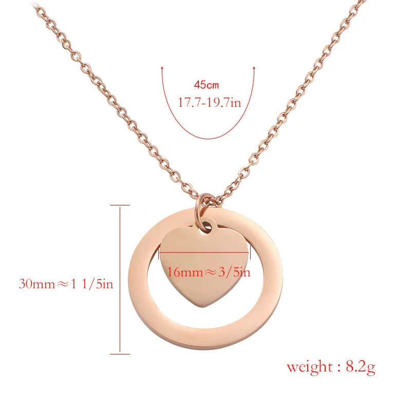 Necklace Stainless Steel Love Heart Pendant Simple Fashion - Image 4