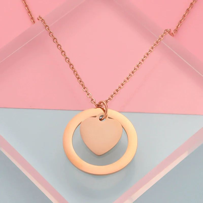 Necklace Stainless Steel Love Heart Pendant Simple Fashion - Image 8