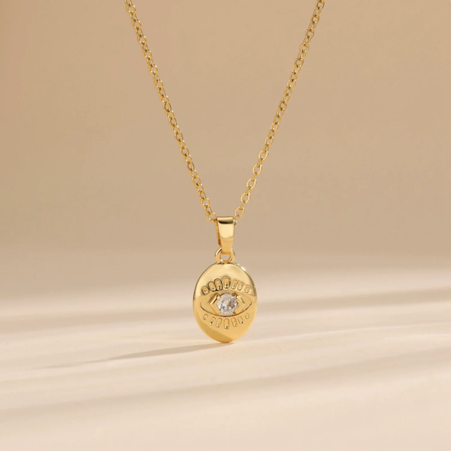 Necklace Stainless Steel O Shaped Chain Copper Inlaid Zirconium Devil's Eye Constellation Electroplating Design - Image 3