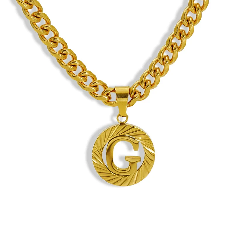 Necklace 316L Stainless Steel 316L Stainless Steel Letter Pattern Hip Hop Electroplating - Image 12