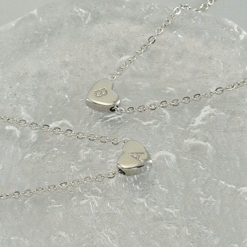 Necklace 316L Stainless Steel 316L Stainless Steel Love Letter Letter Pendant Cross Chain Women - Image 3