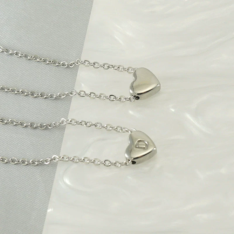 Necklace 316L Stainless Steel 316L Stainless Steel Love Letter Letter Pendant Cross Chain Women - Image 4