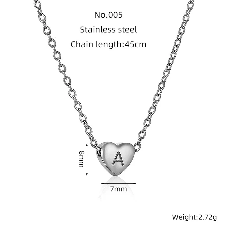 Necklace 316L Stainless Steel 316L Stainless Steel Love Letter Letter Pendant Cross Chain Women - Image 6