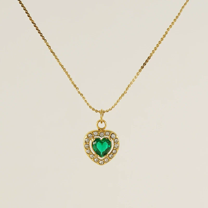 Necklace 316L Stainless Steel 18K Gold Plated Light Luxury Geometric Inlaid Zircon Sshaped Pendant For Women - Image 5