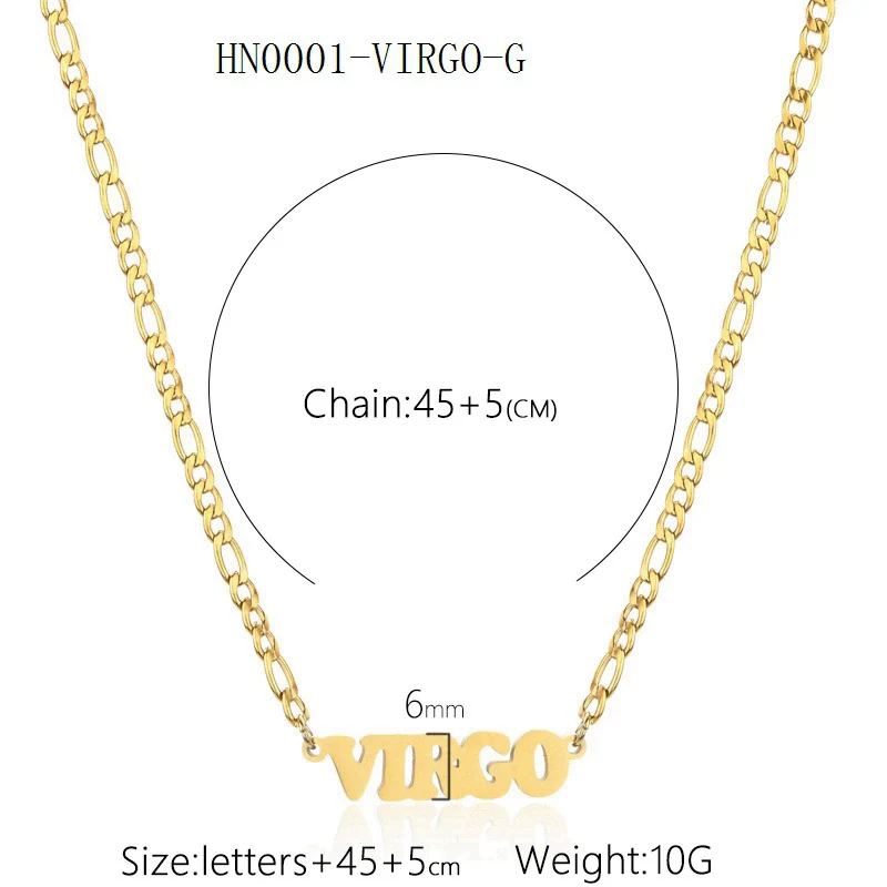 Necklace Titanium Steel Constellation Electroplating - Image 17