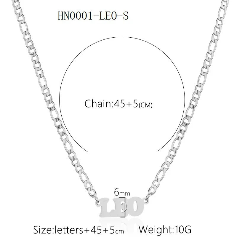 Necklace Titanium Steel Constellation Electroplating - Image 23