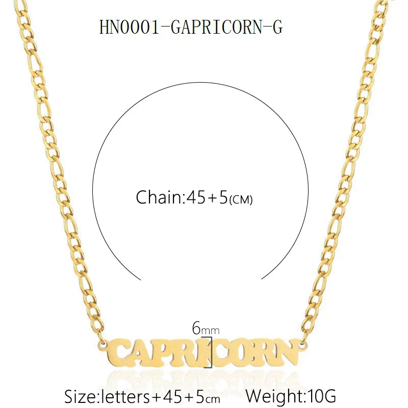 Necklace Titanium Steel Constellation Electroplating - Image 9