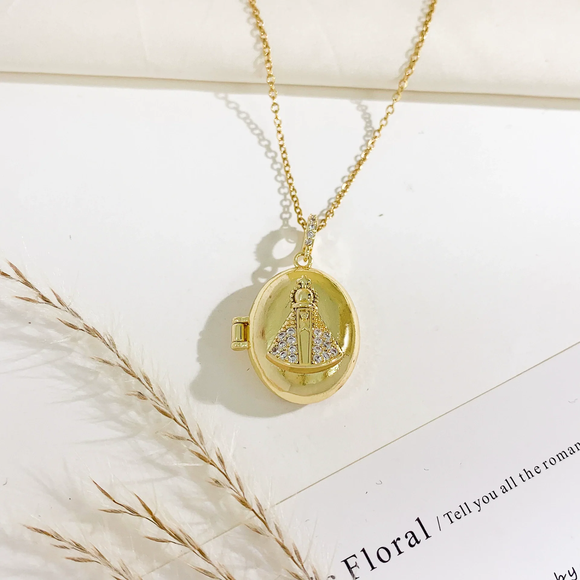 Necklace Titanium Steel Copper Cross Chain Sweet Geometric Real Gold Plated Women's Accessories - Image 20