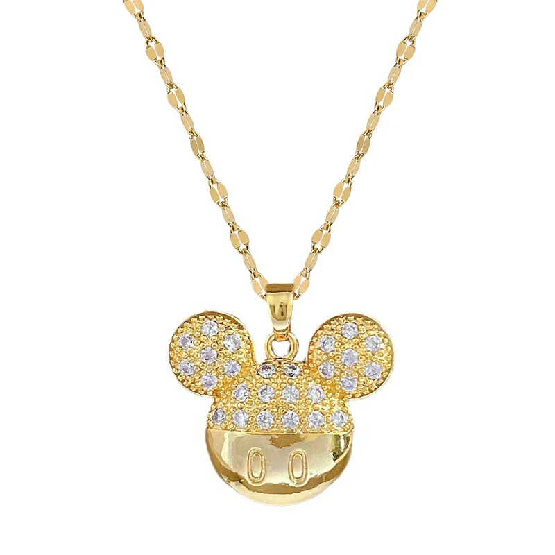 Necklace Titanium Steel Copper Geometric Style Cute Mouse Pendant - Image 5
