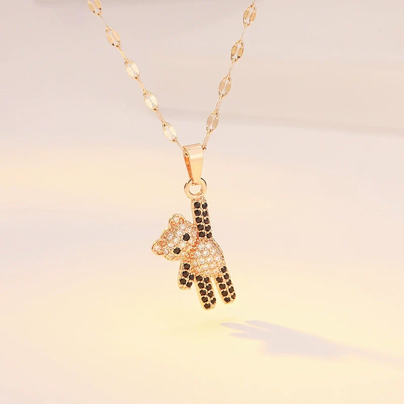 Necklace Titanium Steel Copper Inlaid Zircon Geometric Vacuum Plating Fashion - Image 15