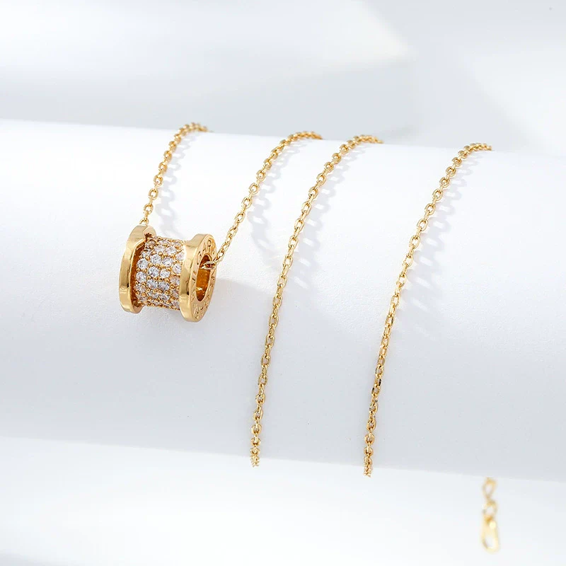 Necklace Titanium Steel Copper Inlaid Zircon Geometric Vacuum Plating Fashion - Image 23