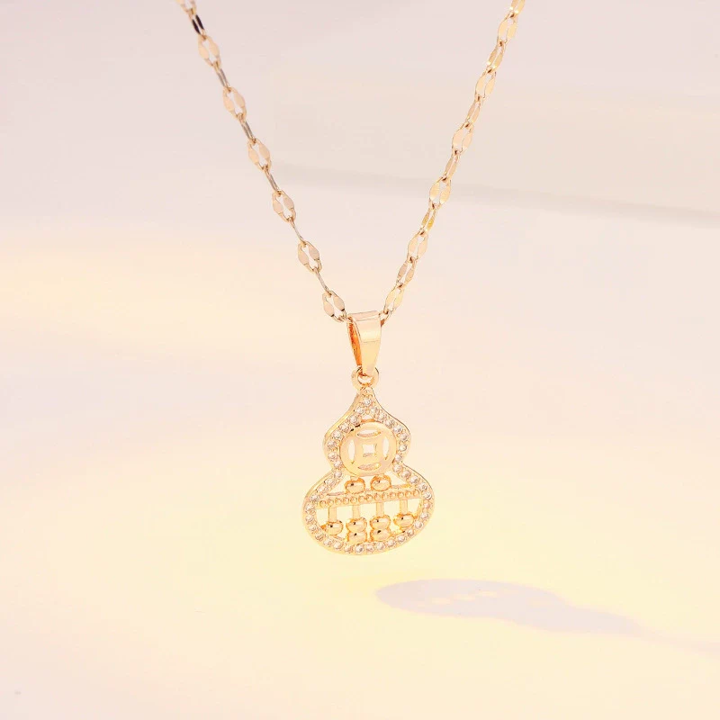 Necklace Titanium Steel Copper Inlaid Zircon Geometric Vacuum Plating Fashion - Image 27