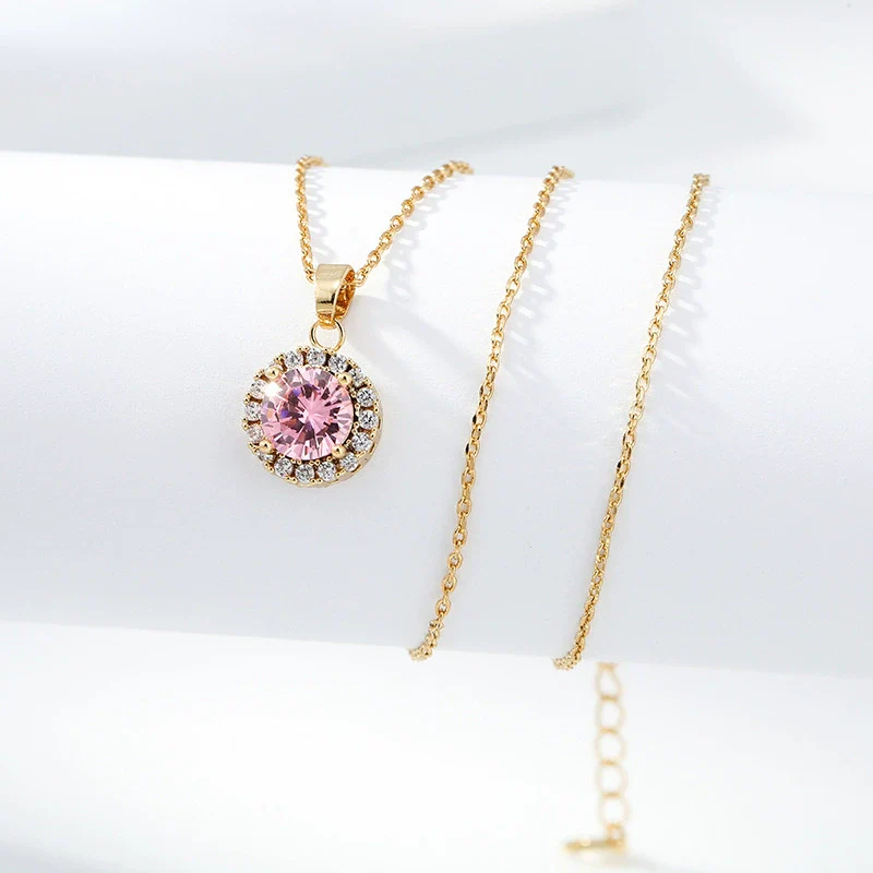 Necklace Titanium Steel Copper Inlaid Zircon Geometric Vacuum Plating Fashion - Image 40