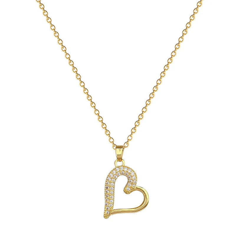 Necklace Titanium Steel Copper Love Peach Heart Geometric Light Luxury Style - Image 5