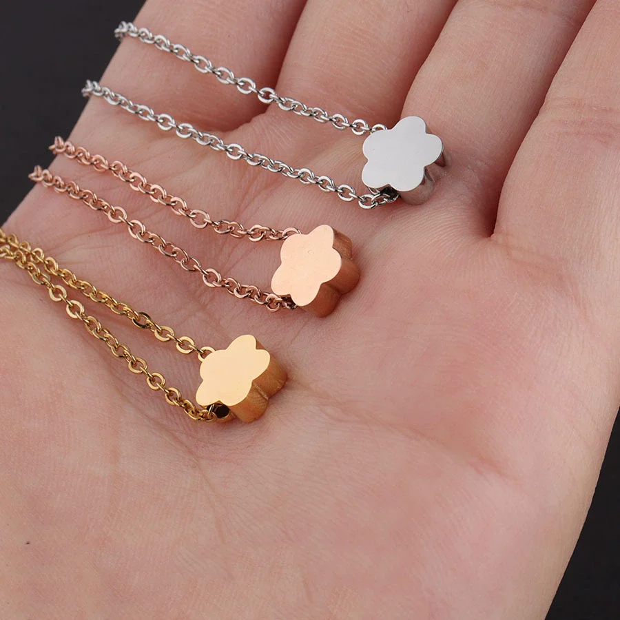 Necklace Titanium Steel Flower Electroplating Pendant - Image 2