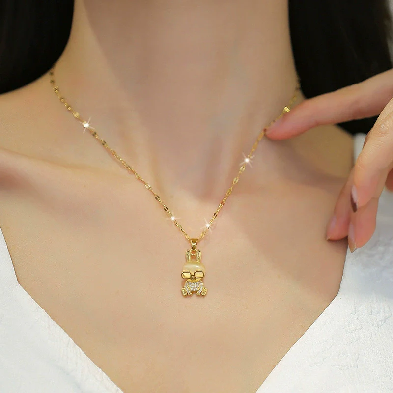 Necklace Titanium Steel Geometric Pattern Female Clavicle Chain - Image 2