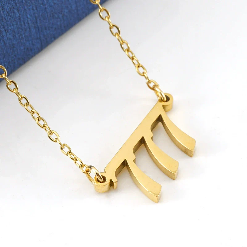 Necklace 316L Stainless Steel Lucky Number Pendant With Letters Numbers Text Design For Women - Image 10