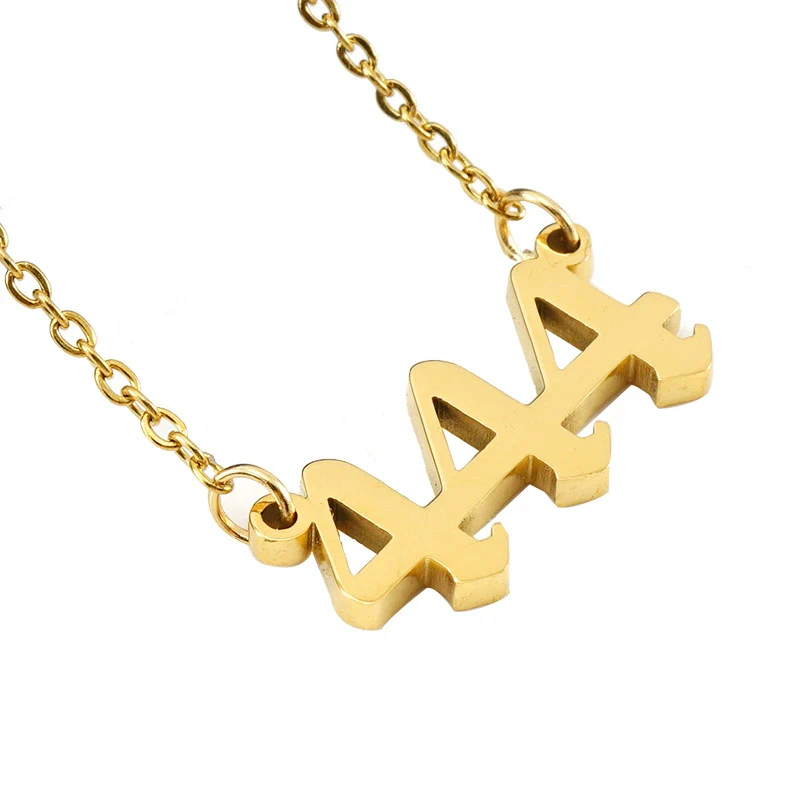 Necklace 316L Stainless Steel Lucky Number Pendant With Letters Numbers Text Design For Women - Image 7