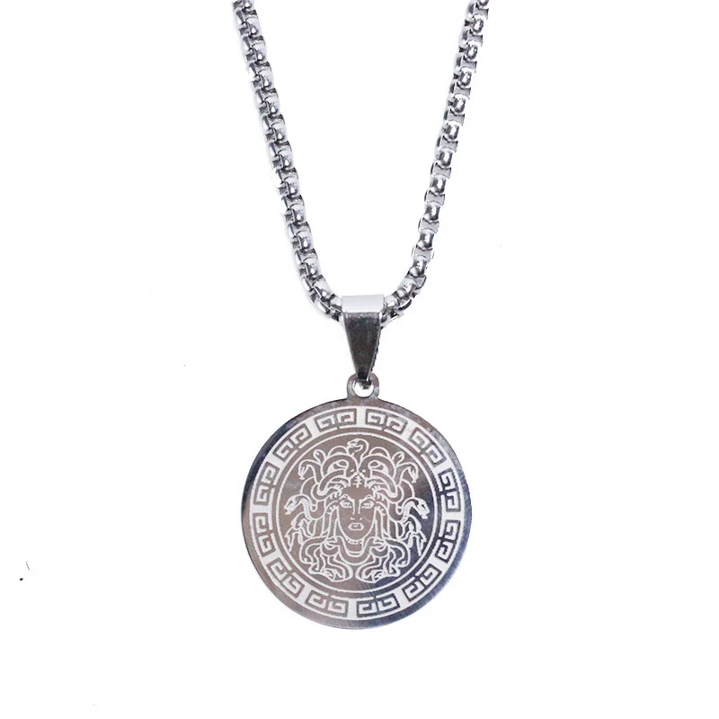 Necklace Titanium Steel Personality Geometric Medusa Snake Pendant Electroplating - Image 5