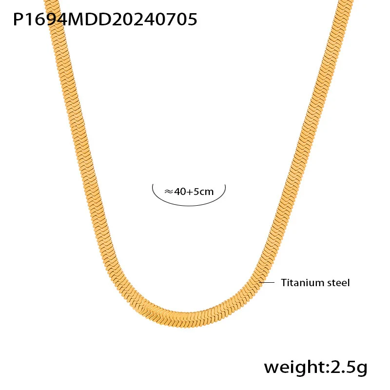 Necklace Titanium Steel Stainless Steel Geometric Style Electroplating Double Layer Stacked Blade Chain Three Beads Design - Image 7