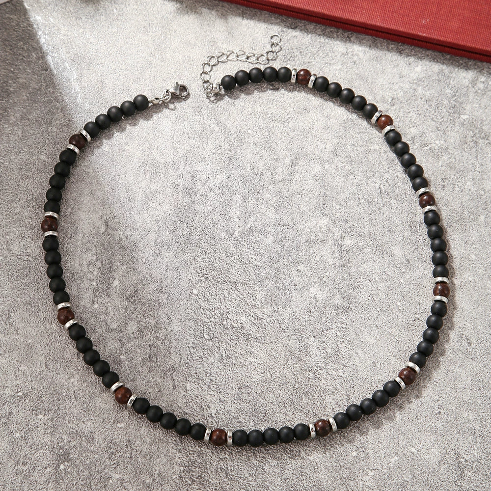 Necklace Turquoise Wood Chips Pine Stones Geometric Handmade - Image 18