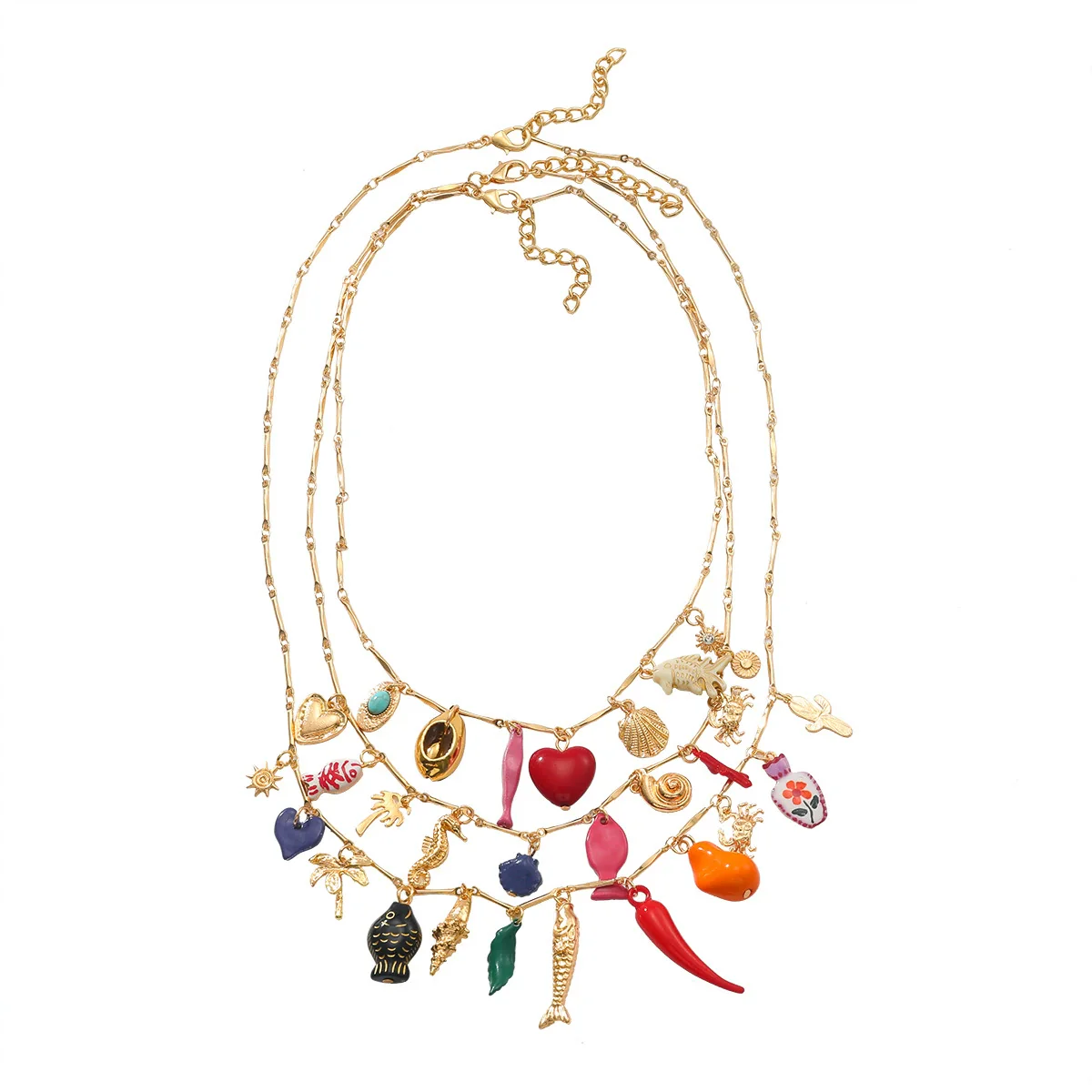 Necklace Zinc Alloy Electroplating Geometric Heart Fruit Style For Women - Image 5