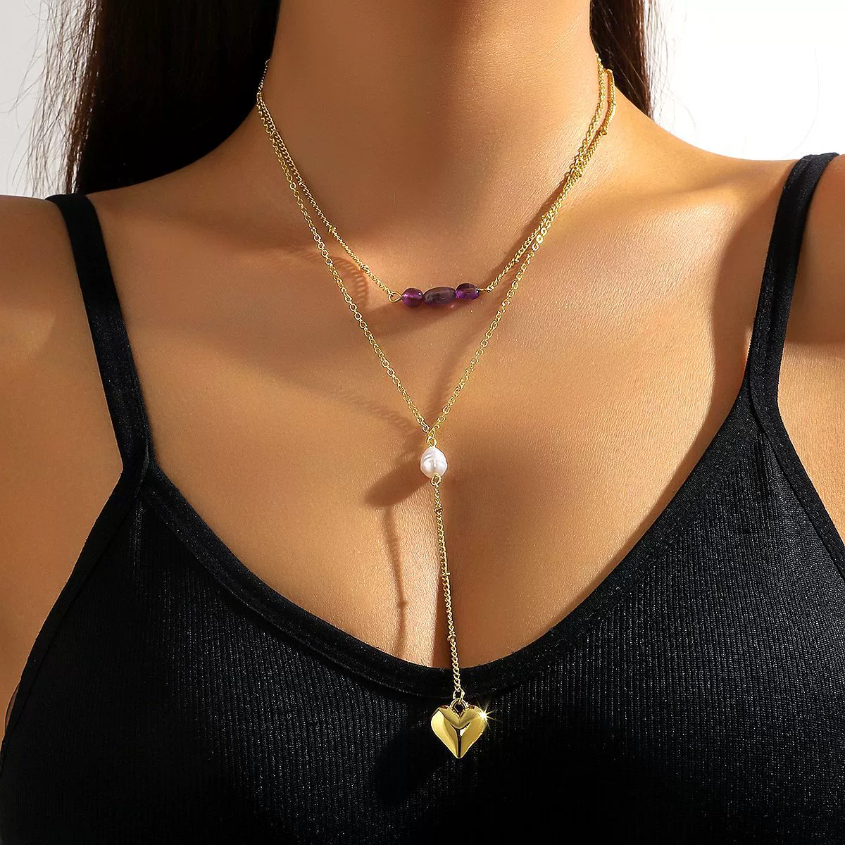 Necklace Zinc Alloy Insects Heart Electroplating Ochain Women - Image 2