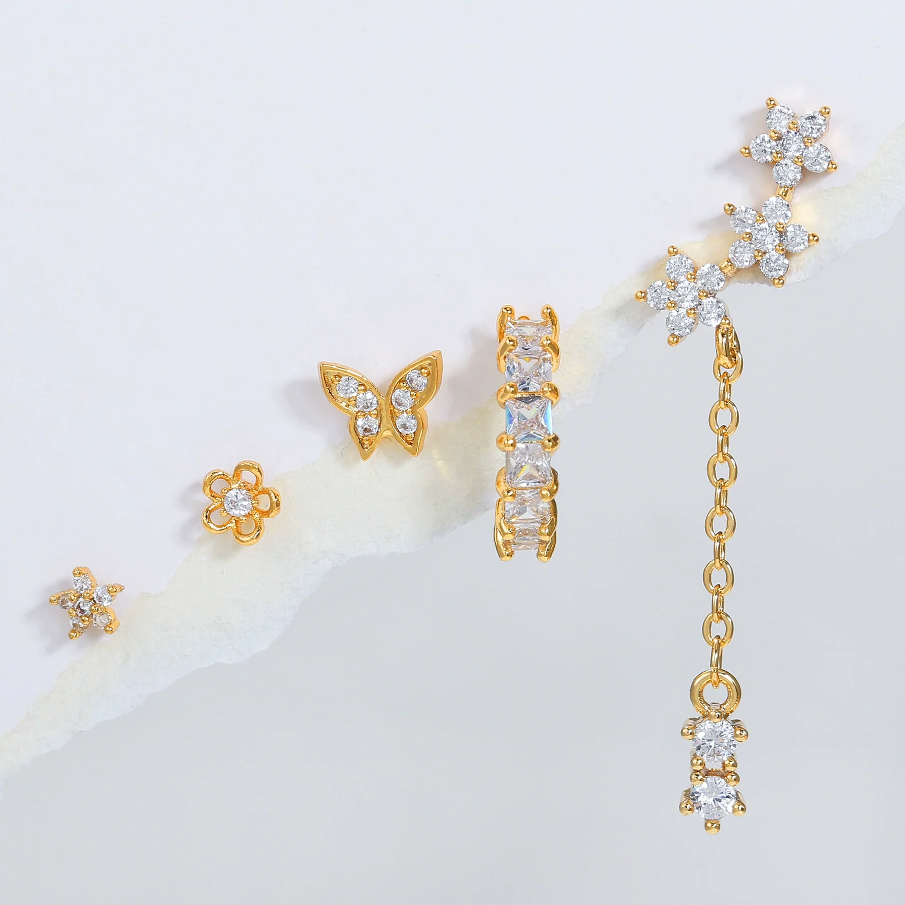 Niche Fashion Jewelry Set Women's Copper Animals Zodiac Zircon Earrings - Image 2