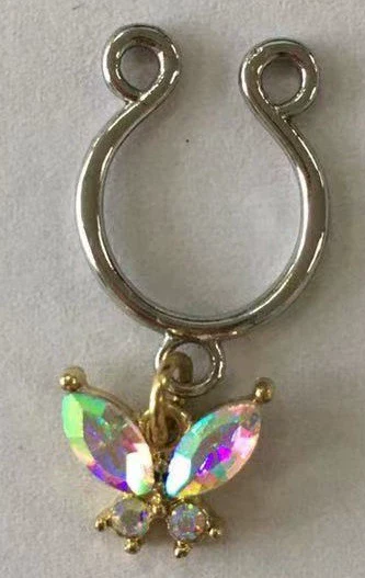 Nipple Ring Snakeshaped Butterfly Devil's Eye Constellation Pattern Titanium Alloy Electroplated Unisex - Image 9