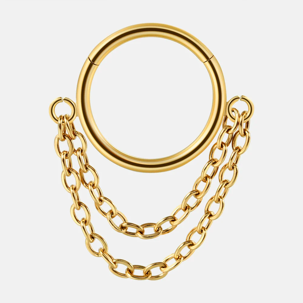 Nose Ring And Ear Ring Stainless Steel Geometric Electroplated - Image 15