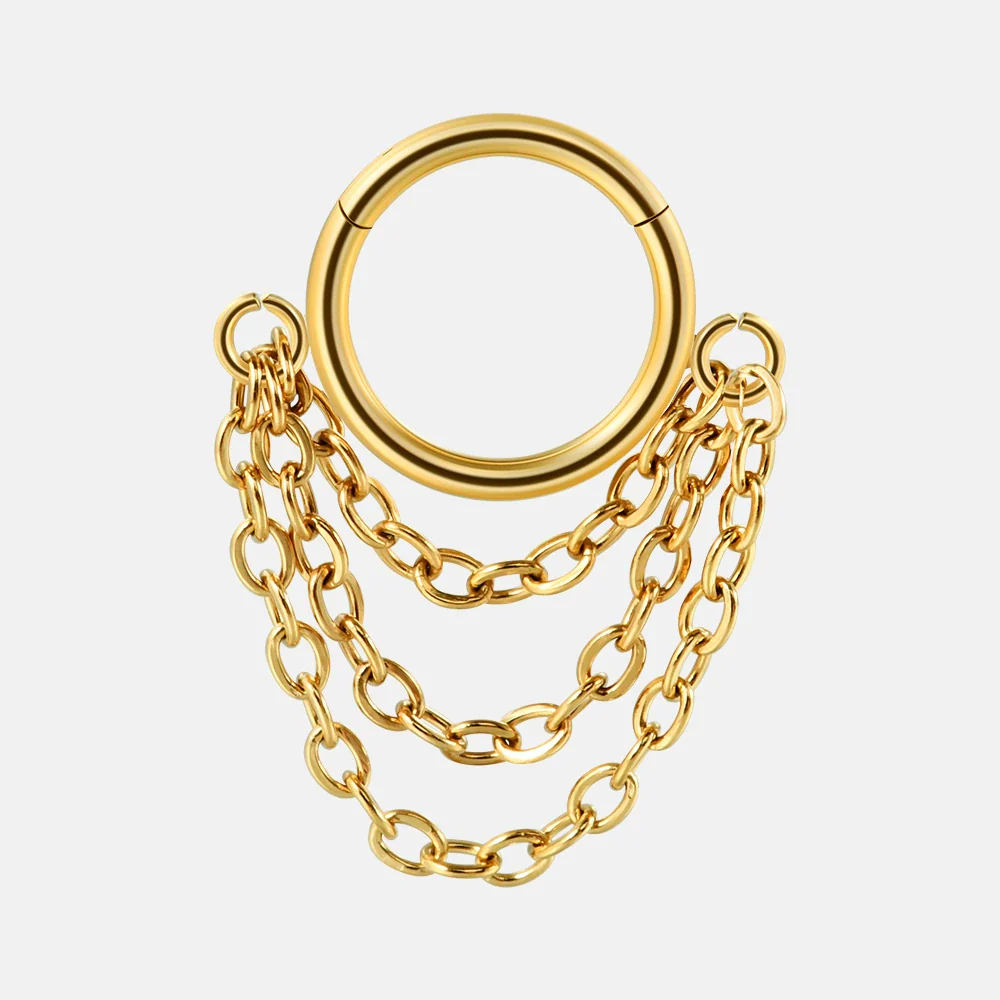 Nose Ring And Ear Ring Stainless Steel Geometric Electroplated - Image 17