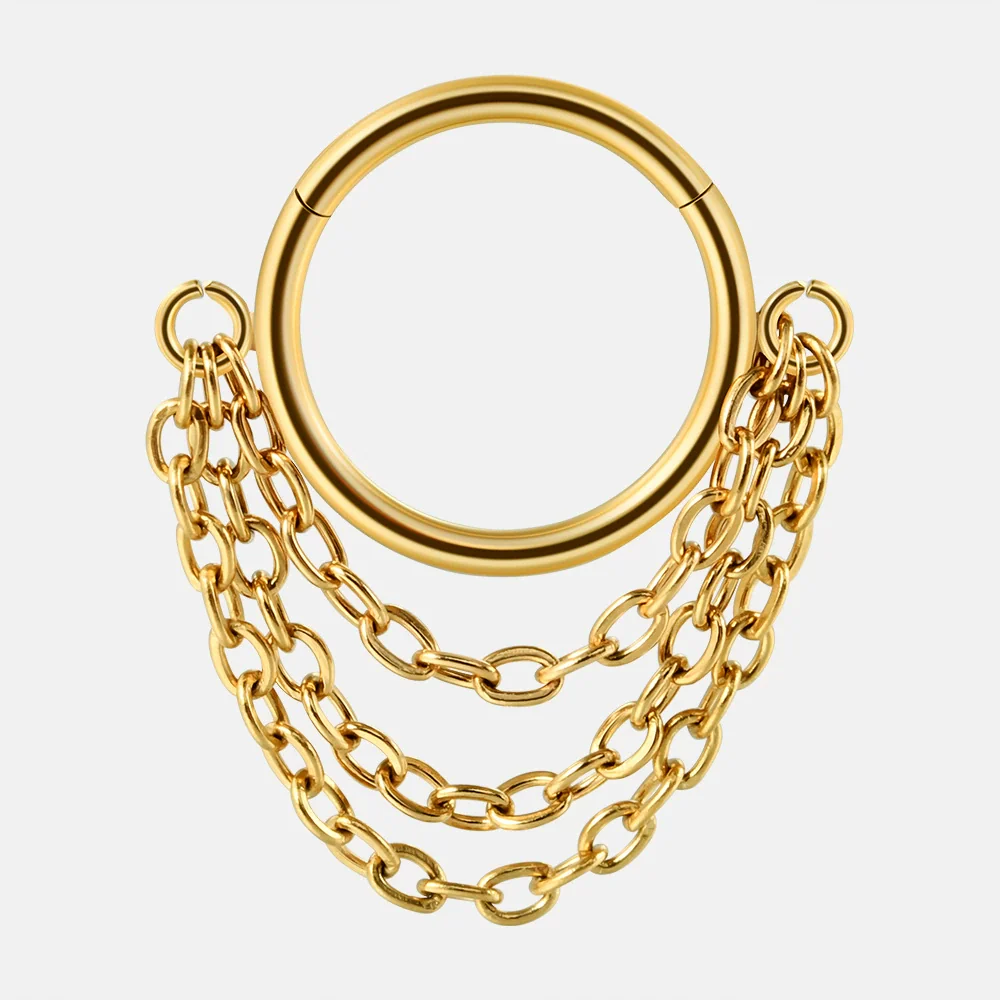 Nose Ring And Ear Ring Stainless Steel Geometric Electroplated - Image 19