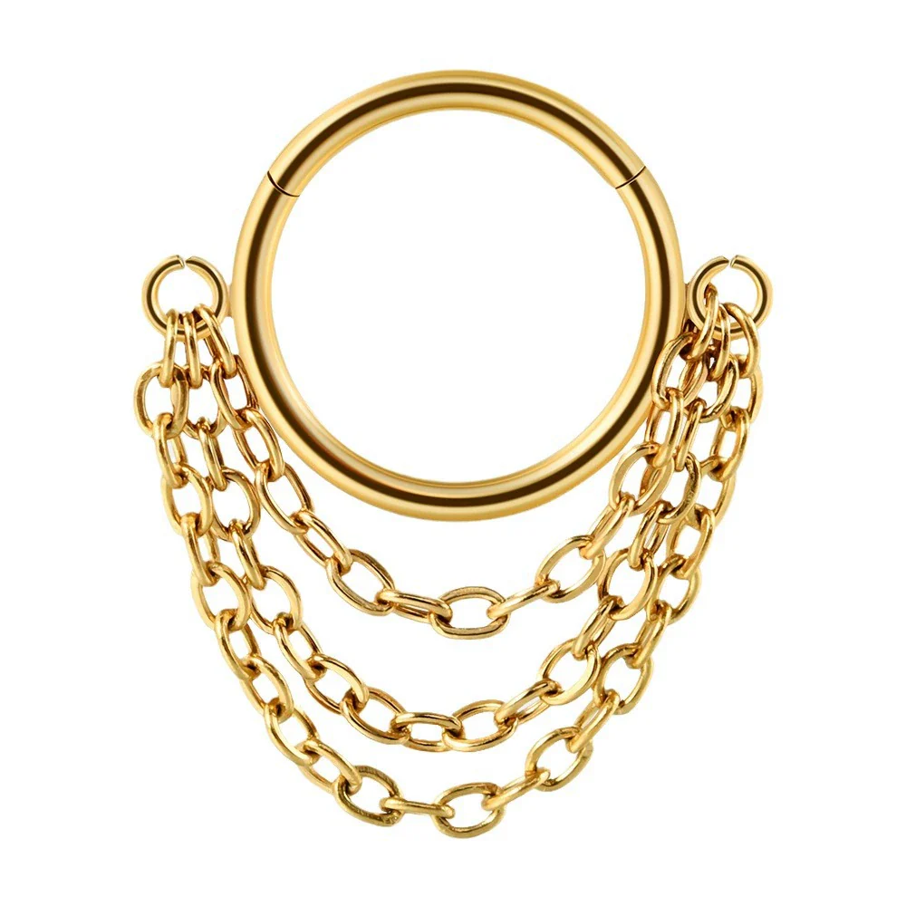 Nose Ring And Ear Ring Stainless Steel Geometric Electroplated - Image 5