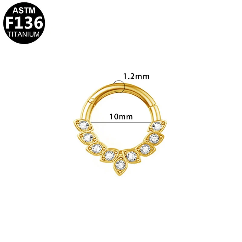 Nose Ring Earrings Titanium Steel Versatile Geometric Star Shape Electroplated - Image 11