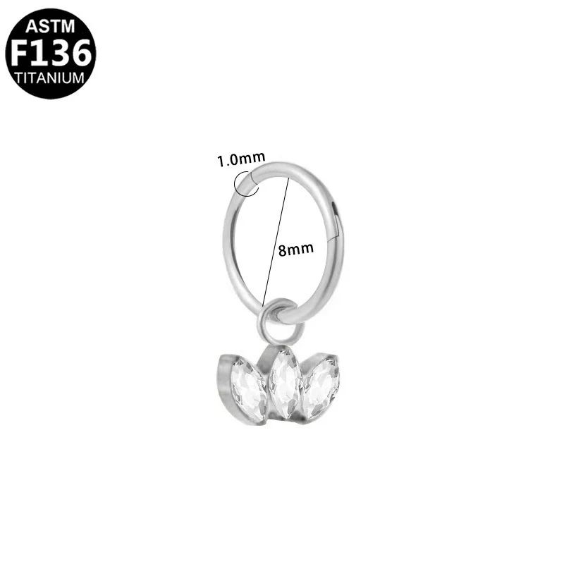 Nose Ring Earrings Titanium Steel Versatile Geometric Star Shape Electroplated - Image 14