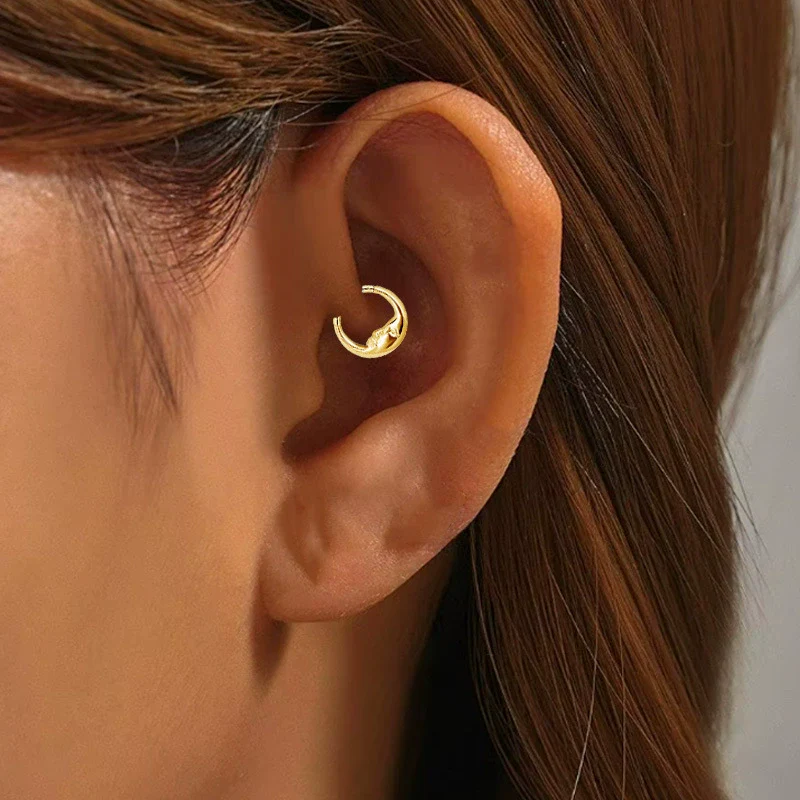 Nose Ring Earrings Titanium Steel Versatile Geometric Star Shape Electroplated - Image 2