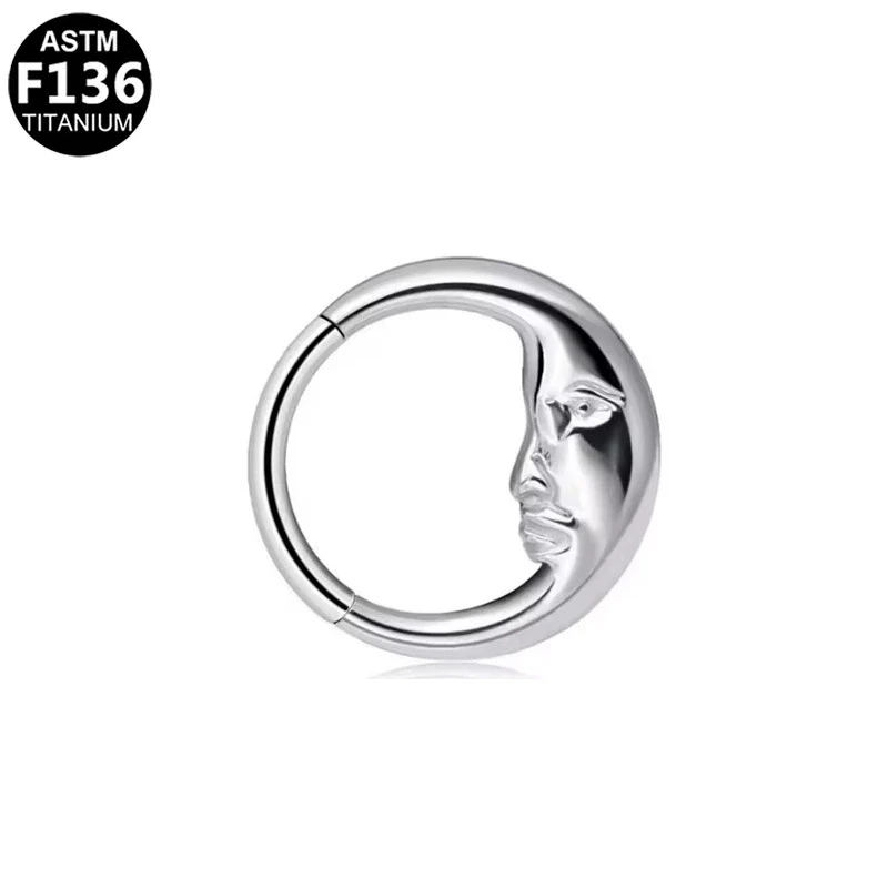 Nose Ring Earrings Titanium Steel Versatile Geometric Star Shape Electroplated - Image 9